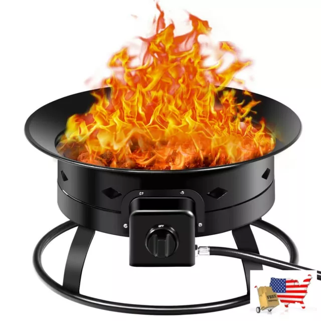 Fire Pits 58,000Btu Firebowl Outdoor Portable Propane Gas Fire Pit With Cover 2