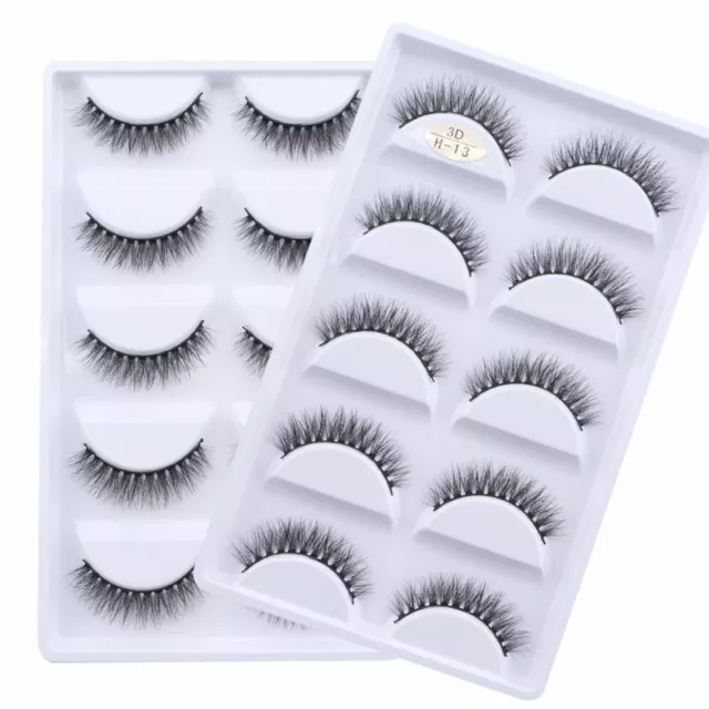 5 Paires 3D Vison Cheveux False Eyelashes Épais Long Individuel Cils Beauté