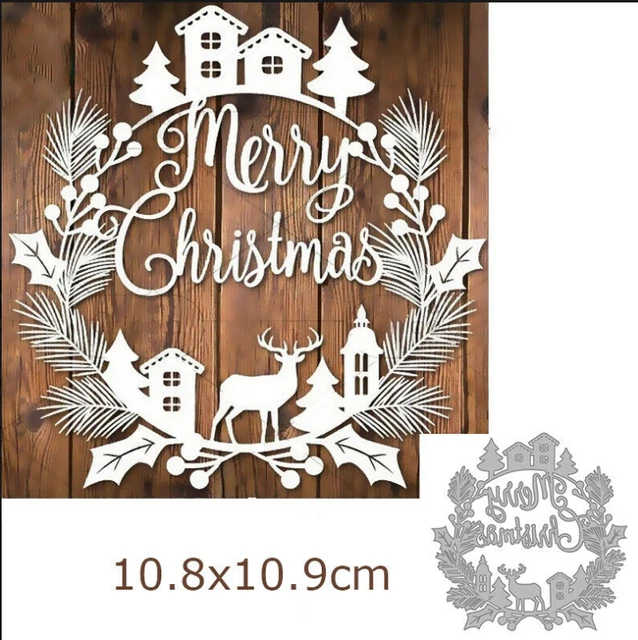 Christmas Leaf Ring Metal Cutting Dies Stencils Scrapbooking Embossing Craft DIY