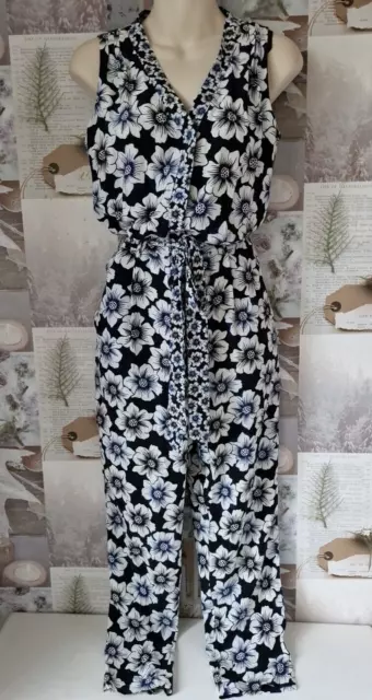 KATE SPADE HOLLYHOCK Silk Floral Printed Belted Jumpsuit Size Small UK ...