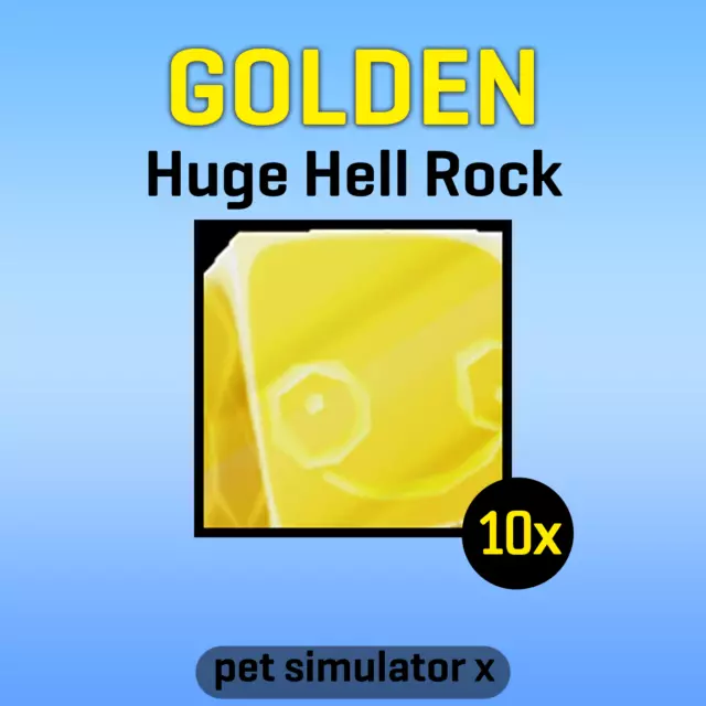 NEW! Exclusive Golden Huge Hell Rock GHHR Pet Sim Simulator X PSX Roblox  Game