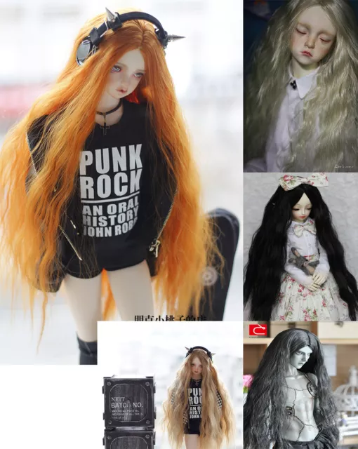 BJD Doll Wig 8.5-9.5" Pullip SD MSD MDD 1/4 7-8" YOSD BB 1/6 Wavy Long Hair