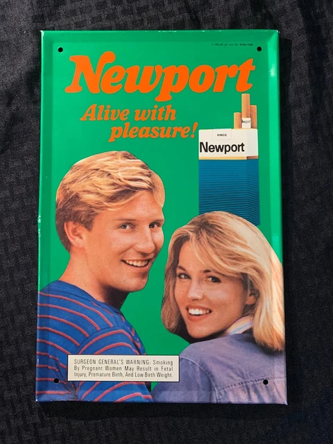 VINTAGE NEWPORT CIGARETTE Sign 1989 Americana MANCAVE Laminated Poster