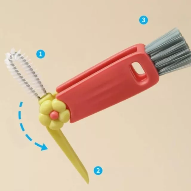 3 PCS Multi-Functional Cup Cleaning Brush Gap Brushes  Nursing Bottle
