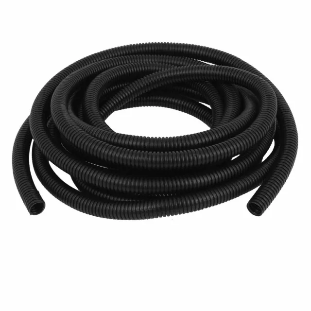 4.6 M 10 x 13 mm Plastic Corrugated Conduit Tube for Garden,Office Black