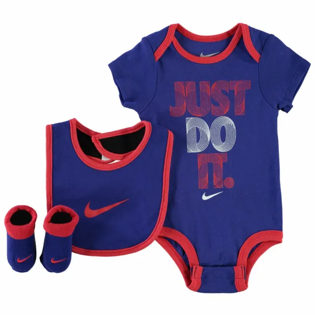 Nike SB  Baby Vest and Hat BIb Set 6-12 Months Just Do It 3pc Set Royal Blue