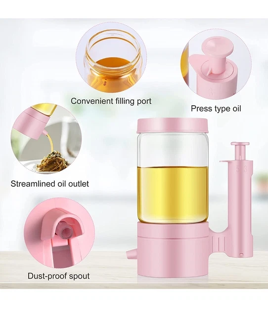 ANIGO Olive Oil & Vinegar Bottle Dispensers, Set of 2 Healthy Food Portions