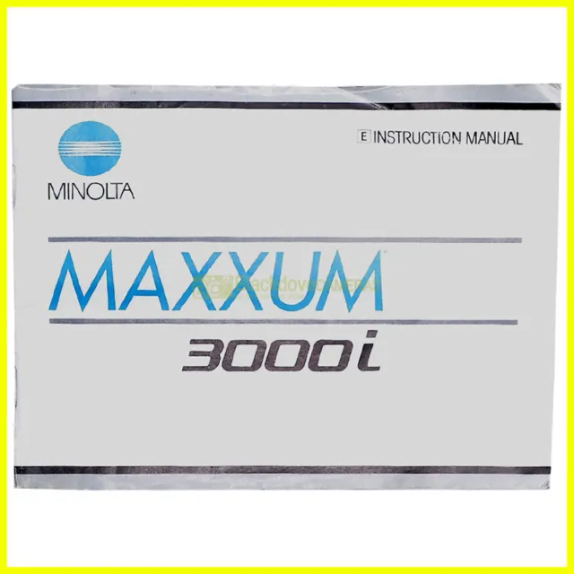 Minolta Maxxum 3000i Dynax 3000i owner's manual User guide Instruction - english