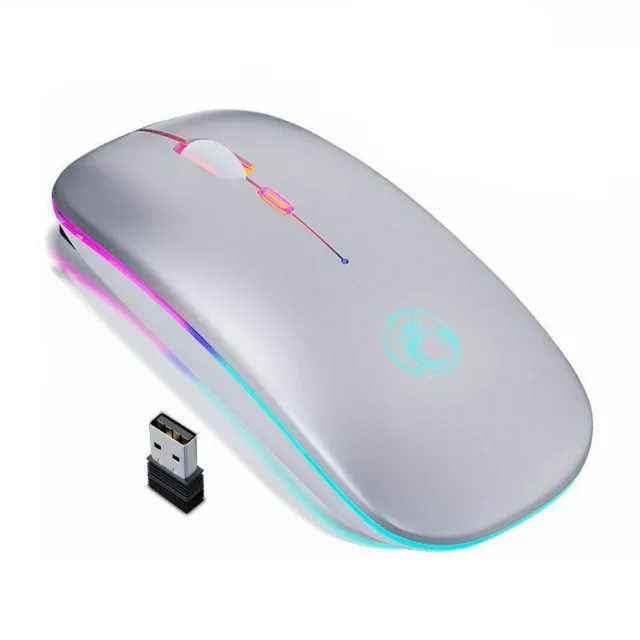 Mouse Wireless Computer Bluetooth 5.0 USB Rechargeable Silent Ergonomic Mice