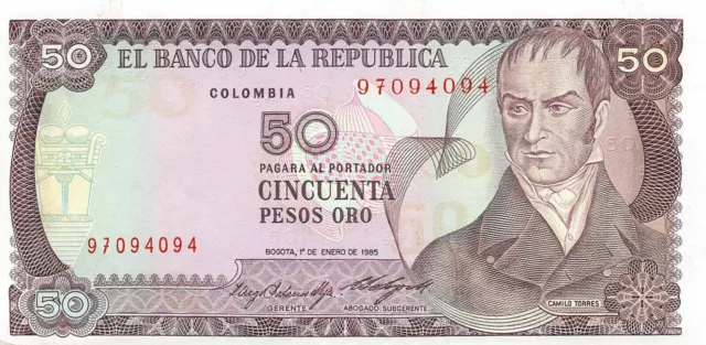 Colombia  50  Pesos Oro  1.1.1985  P 425a  Circulated Banknote Mea8