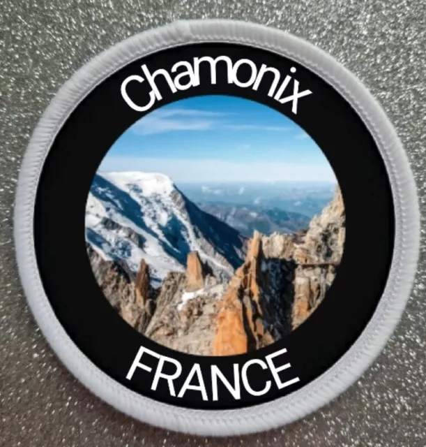 3" Chamonix France Ski Skiing Resort Snow Iron / Sew on Patch Badge