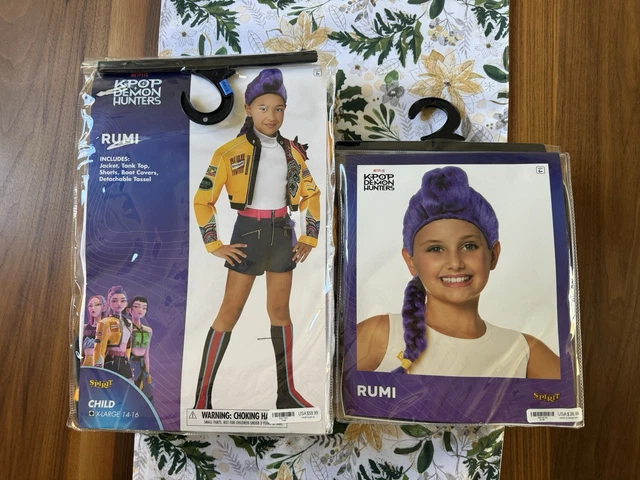 Spirit Costumes Rumi KPOP DEMON HUNTERS Rumi Costume Spirit Halloween Movie Child XL and Wig ...