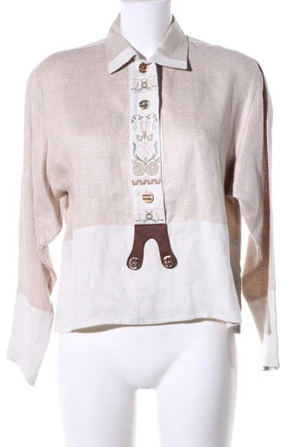 Camicia folcloristica Wallmann donna taglia DE 38 bianco lana bianco look casual