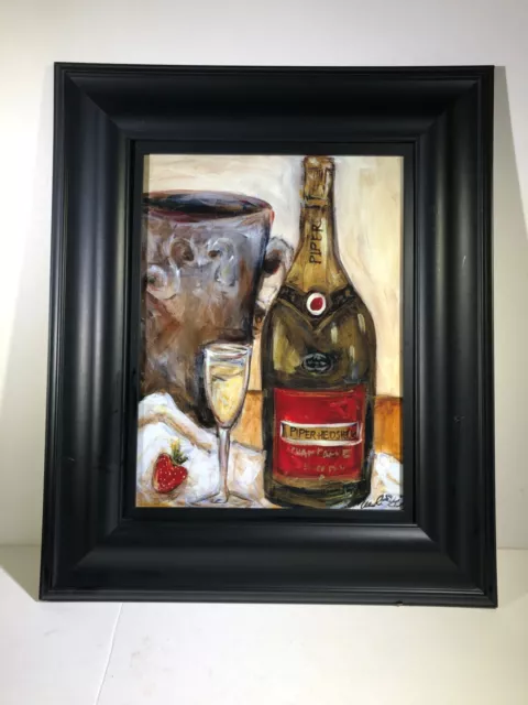 Lot (2) Nicole Etienne Framed Prints: Champagne & Champagne & Strawberries