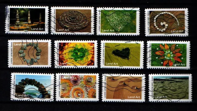 France - Nouveauté 2024 - série complète de timbres oblitérés - Land Art