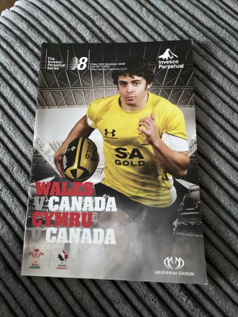 2008 Wales V Canada Autumn Test International Rugby Union Programme Vgc