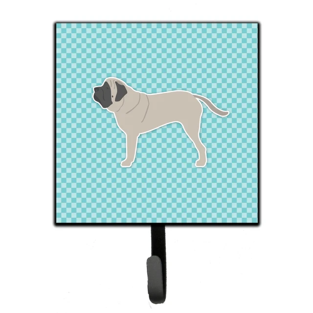 "Caroline's Treasures English Mastiff Checkerboard Blue Leash or Key Holder B...
