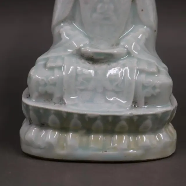 Chinese Song Hutian Kiln Celadon Glaze Porcelain Figurine Buddha Statue 5.5 inch 3
