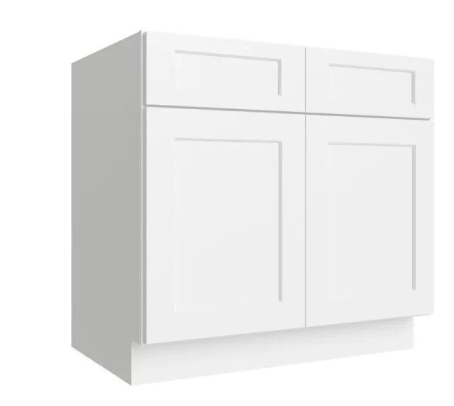 33"Wx24"Dx34.5"H  Base Kitchen Cabinet - White Shaker