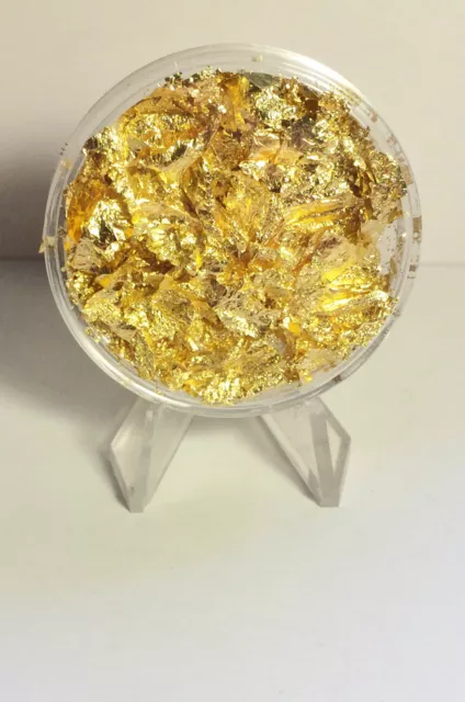 Large 45 mm Capsule full of Gold Leaf/Flake (Awesome to collect)