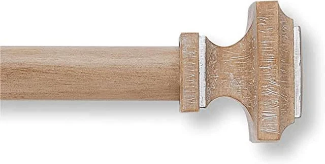 MODE Farmhouse Collection 1 1/8" Diameter Curtain Rod Set with Porch Doorknob