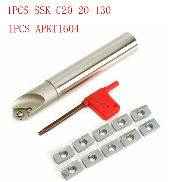 45° SSK C20-20-130 20mm Indexable Chamfer End Mill Cutter And APKT1604 Inserts