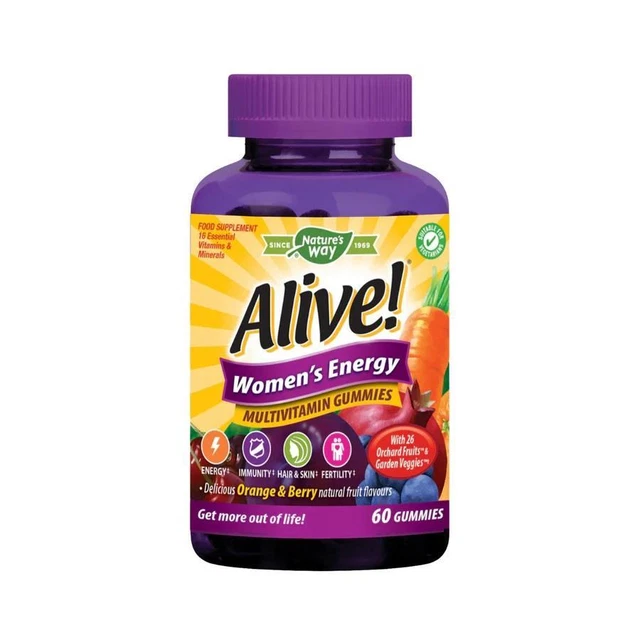 NATURE'S WAY ALIVE! Women's Energy Multivitamin - 60 Gummies (Pack of ...