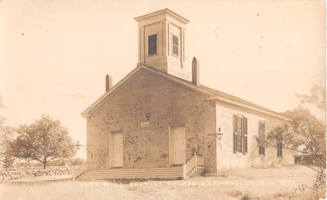 c.1910 RPPC Free Will Baptist Church Adamsville RI