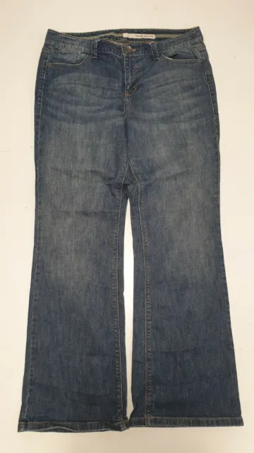Qq322 Womens Dkny Dark Blue Bootcut Rigid Denim Jeans Uk 14 W32 L32