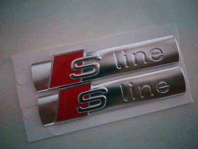 original Audi S-Line Logo Schriftzug Kotflügel Emblem Aufkleber badge fender