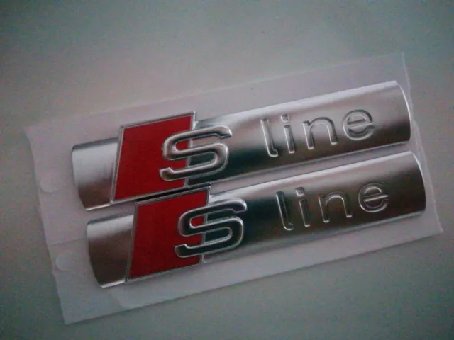 Audi S SLine Schriftzug Logo Emblem selbstklebend 9x30mm rot