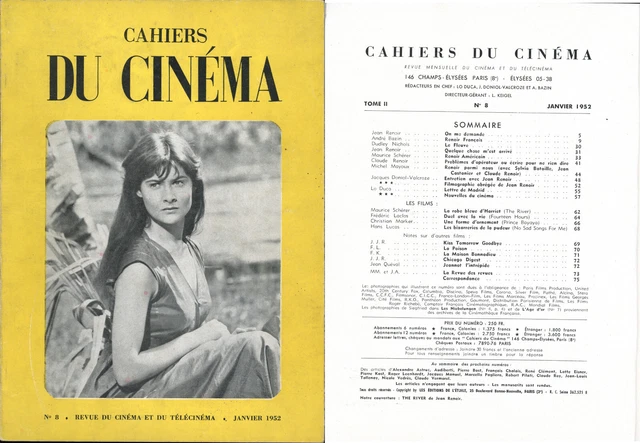 CAHIERS DU CINÉMA N°8 - Jean Renoir... janvier 1952 EUR 20,00 - PicClick FR