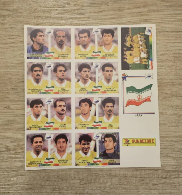 Panini 1998 WORLD CUP FRANCE 1998 - IRAN TEAM SET - BRAND NEW RARE