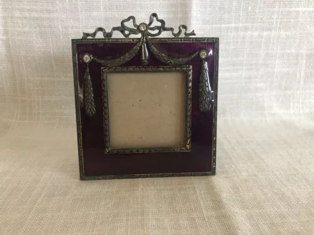 Terragraphics Purple Enamel Brass Small Picture Frame