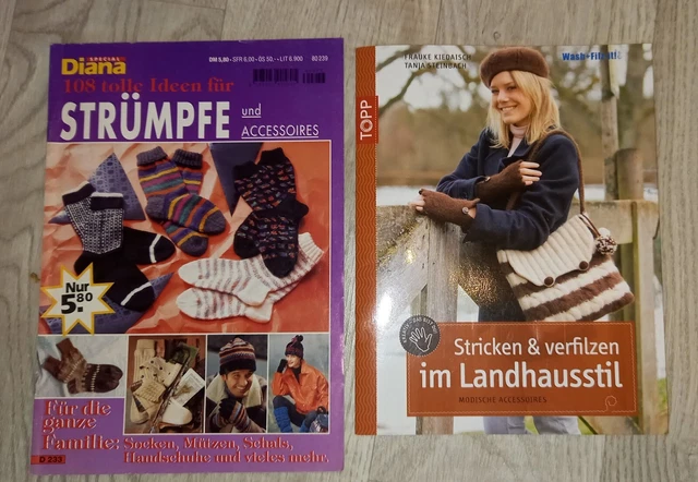 2 Stück  Strickheft Strümpfe U. Filzen mit Anleitungen