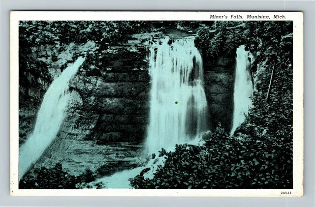 Munising MI-Michigan Miner's Falls Vintage Postcard