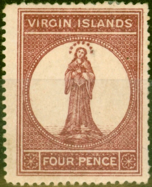 Virgin Inseln 1867 4d See Rot SG15 Fein MTD Postfrisch