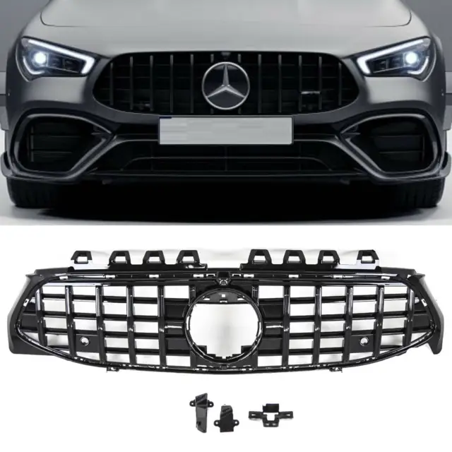 Mercedes CLA Class W118 C118 2019-Front Grille GT Panamericana Style Gloss Black