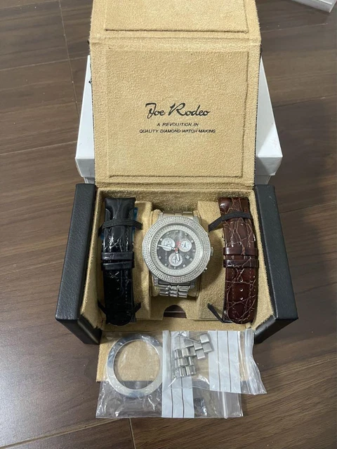 Joe Rodeo Watch Diamond 3.15ct Gray shell Dial Stainless Steel black brown belt Joe Rodeo Watch Diamond 3.15ct Gray shell Dial Stainless Steel black brown belt