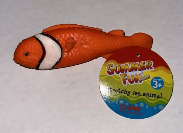 NOS SUMMER FUN Stretchy Sea Animals BOLEY Realistic Clownfish Gold Fish ...