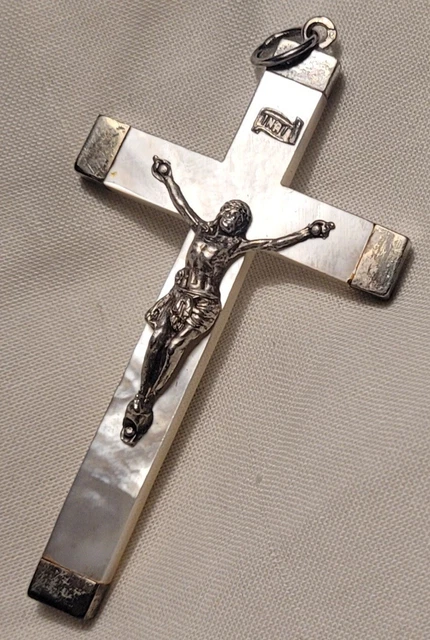 Collier Crucifix Argent Sterling 925 ForFox - Pendentif Croix Jésus, Chaîne 50cm