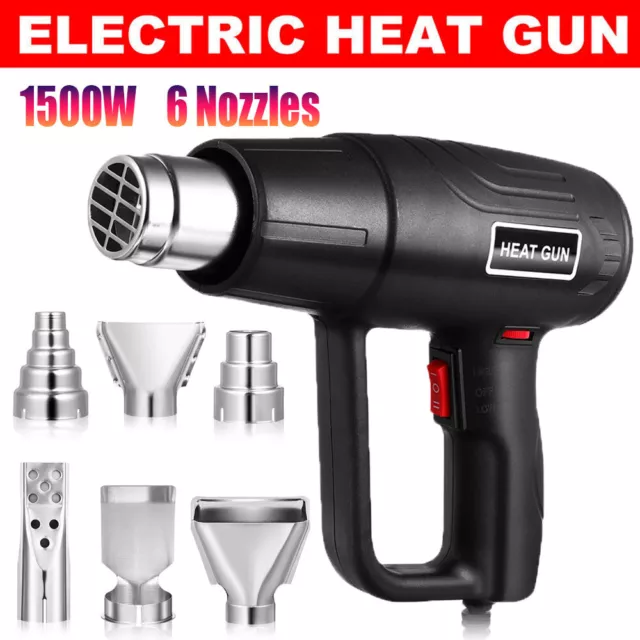1500W Heat Gun Electric Heating Hot Air Gun Temperature 60~600℃ Power Tool