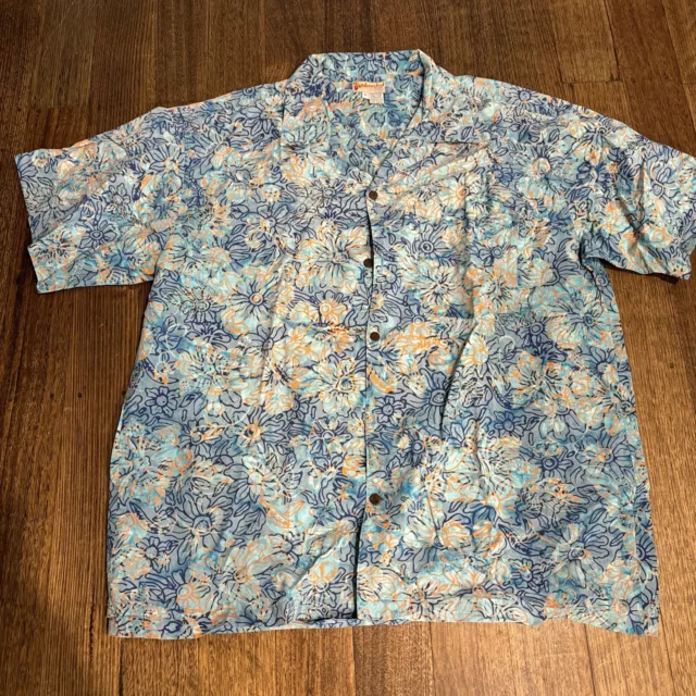 Vintage Sundrenched  Hawaiian Shirt Mens Size XL - Cotton - Blue