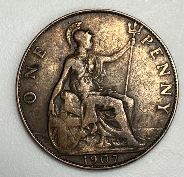 1907 UK 1 Penny - King Edward VII 1902-1910 KM#794  (732)
