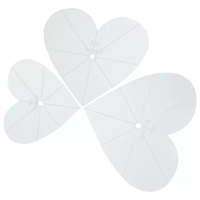 3 Pcs Heart Quilting Template Precision Tools Patchwork Ruler