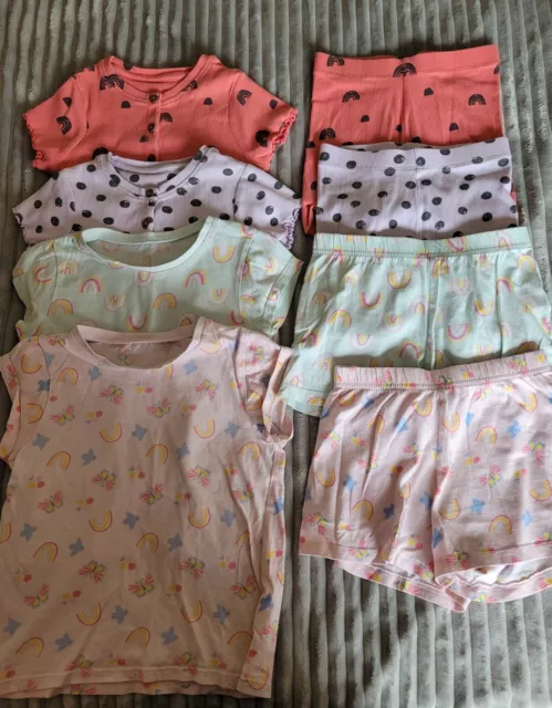 Next George Girls Summer Pyjamas Bundle Age 3-4 Years VGC