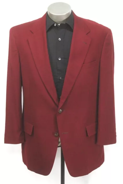 mens red burgundy TOMMY HILFIGER blazer jacket sport suit coat wool 44 S
