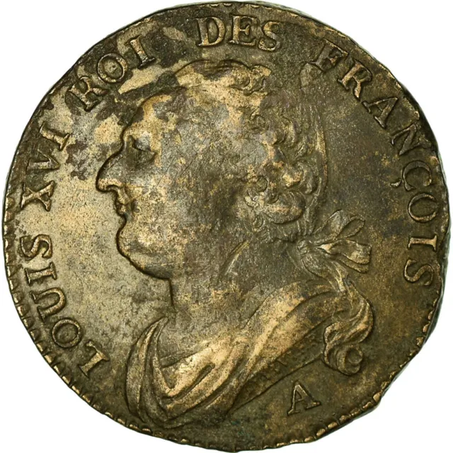 [#458488] Münze, Frankreich, 12 deniers françois, 1791, Paris, S+, Bronze