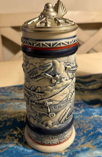 1981 Avon Flying Classics Ceramic Stein, Handcrafted in Brazil Beer Mug