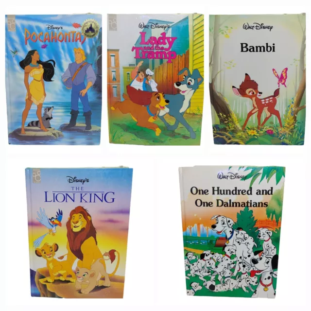 Walt Disney Oversize Hardcover Books Bambi Lion King Pocahontas lot if 5